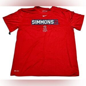 Nike dri fit Los Angeles Angels men's Simmons #2 Graphic Tee shirt size XL‎ MLB